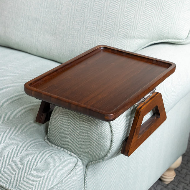 Shamrock Home Bamboo Trayble Couch Arm Table, Clip On Tray Sofa Table for Couches.
