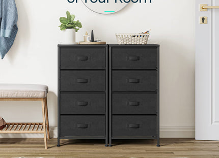 LINSY HOME Dresser for Bedroom, Black Dresser with 4 Drawers