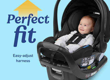 Graco SnugRide SnugFit Infant Car Seat with Simply Safe Adjust Harness System, Baby Car Seat with Anti Rebound Bar, Gotham