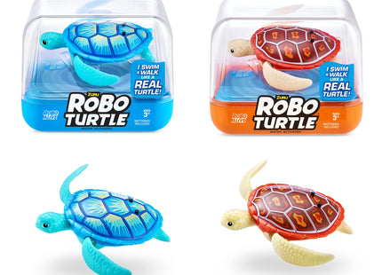 ROBO ALIVE Robo Turtle Robotic Swimming Turtle (Orange + Blue) by ZURU Water Activated