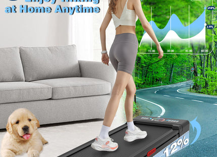 Walking Pad Treadmill with 12% 9-Level Auto Incline, 450 lbs Capacity and RGB LED Screen Under Desk Treadmill with Hiking Mode, Compact Treadmills for Home Small/Office