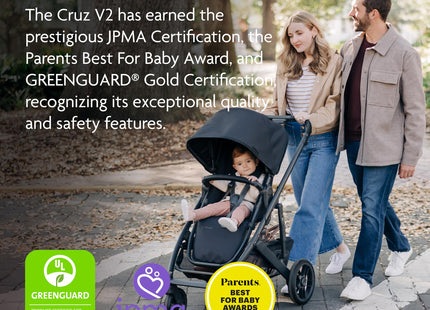UPPAbaby Cruz V2 Stroller with Travel System, Toddler Seat, Bumper Bar, Bug Shield, Rain Shield, Leather Handle