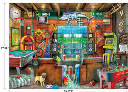 RoseArt - My Happy Place - Man Cave - 750 Piece Jigsaw Puzzle for Adults