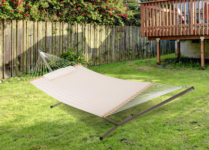 Hammock Stand Only, Heavy Duty Steel Hammock Frame for 9-11Ft. Hammock, 2 Person Hammock Stand for Outdoor Indoor Use, 450 Pounds Weight Capacity, Tan