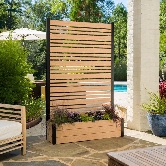 Enclo 6ft Cedar Privacy Screen with Planter – Vinyl Fence