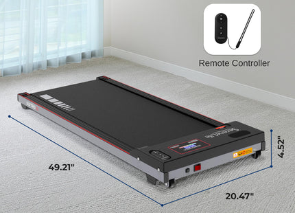 SereneLife Walking Pad Treadmill with Remote Control, 0.6 to 5.0 MPH Smart Speed Control, Walking Mat, Under Desk Treadmill for Home Office, Shock Absorption, App Support, 265lbs Limit