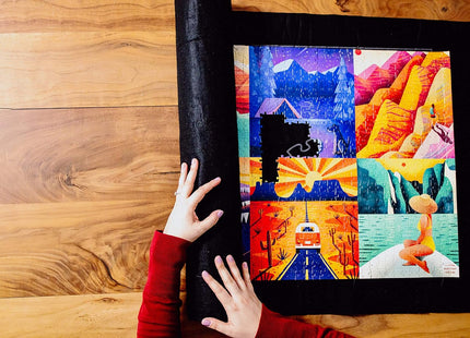 Buffalo Games - Roll-Up Puzzle Mat - Puzzle Saver and Assembly Accessory - Felt Mat - Fits up to 1500 Piece Puzzle - Black