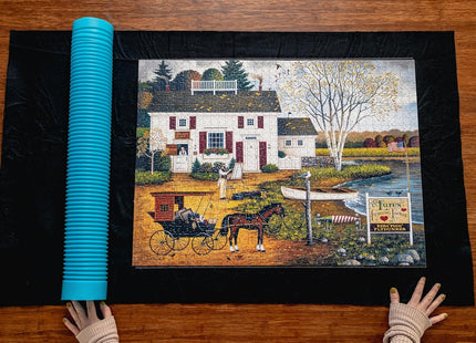 Buffalo Games - Roll-Up Puzzle Mat - Puzzle Saver and Assembly Accessory - Felt Mat - Fits up to 1500 Piece Puzzle - Black