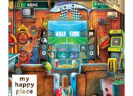RoseArt - My Happy Place - Man Cave - 750 Piece Jigsaw Puzzle for Adults