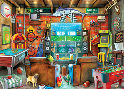 RoseArt - My Happy Place - Man Cave - 750 Piece Jigsaw Puzzle for Adults