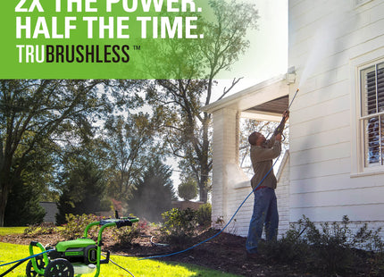 Greenworks Pro Brushless 3000 PSI (CSA Certified) 2.0 GPM Max / 1.1 GPM Electric Pressure Washer (Rugged Steel Frame, 25 FT Hose, 35 FT GFCI Power Cord)