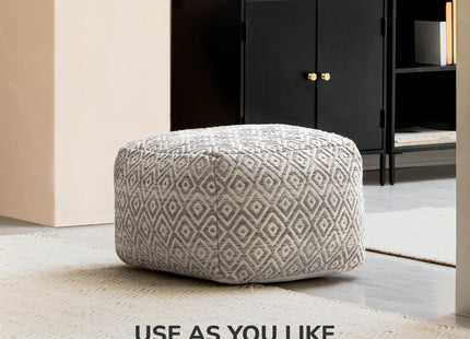 Anji Mountain 22"x22"x16" Handmade & Handcrafted Ottoman Pouf