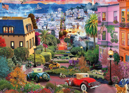 Ceaco - David Maclean - Colorful Lombard Street - 1000 Larger Sized Piece Jigsaw Puzzle
