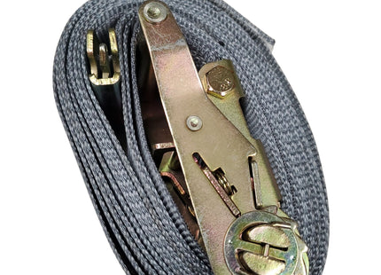 Heavy-Duty Gray Ratchet Tie-Down Strap – Cargo & Vehicle Securing