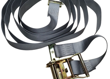 Heavy-Duty Gray Ratchet Tie-Down Strap – Cargo & Vehicle Securing