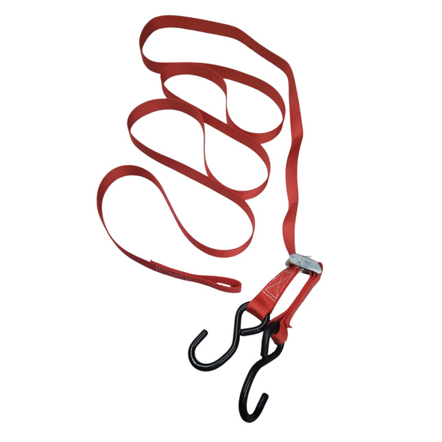 Heavy-Duty Cargo - Tow Tie- Down Strap with Steel Hooks